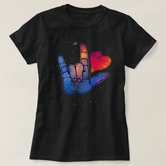 American Sign Language ASL I Liebe Sie in signlang T-Shirt (Design vorne)