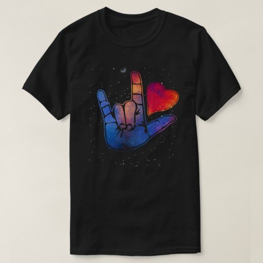 American Sign Language ASL I Liebe Sie in signlang T-Shirt (Design vorne)