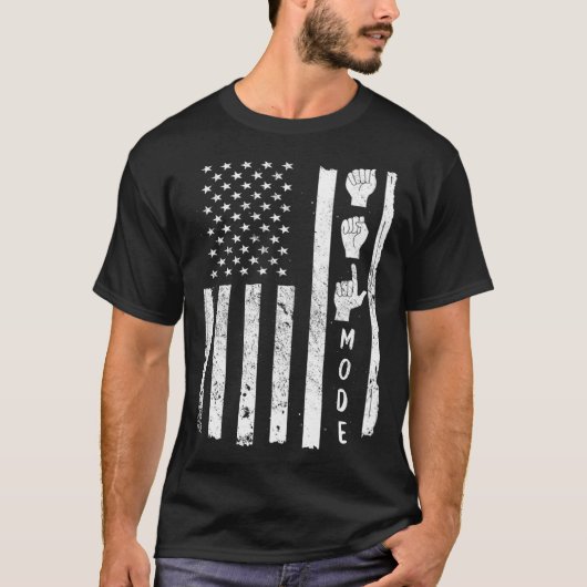 American Sign Language ASL USA Flag T-Shirt (Vorderseite)