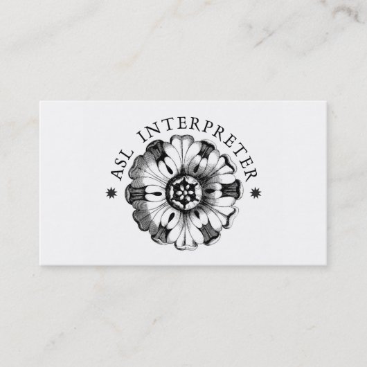American Sign Language Business Card Visitenkarte (Vorderseite)
