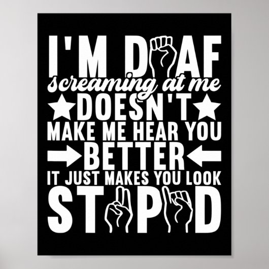 American Sign Language Deaf Awareness 11 Poster (Vorne)