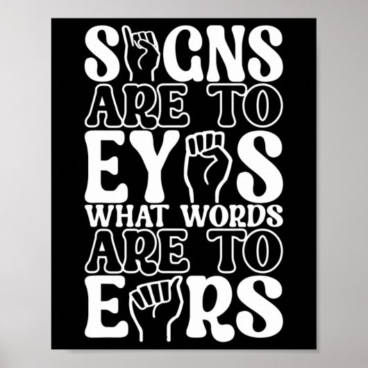 American Sign Language Deaf Awareness 12 Poster (Vorne)