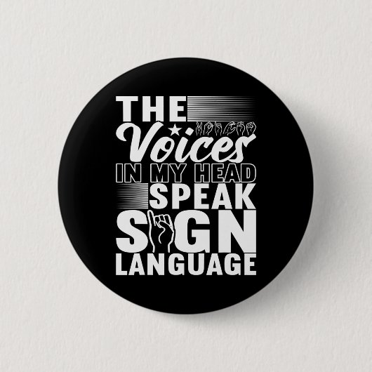 American Sign Language Deaf Awareness 5 Button (Vorderseite)