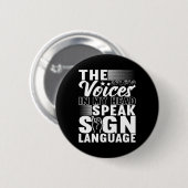 American Sign Language Deaf Awareness 5 Button (Vorne & Hinten)