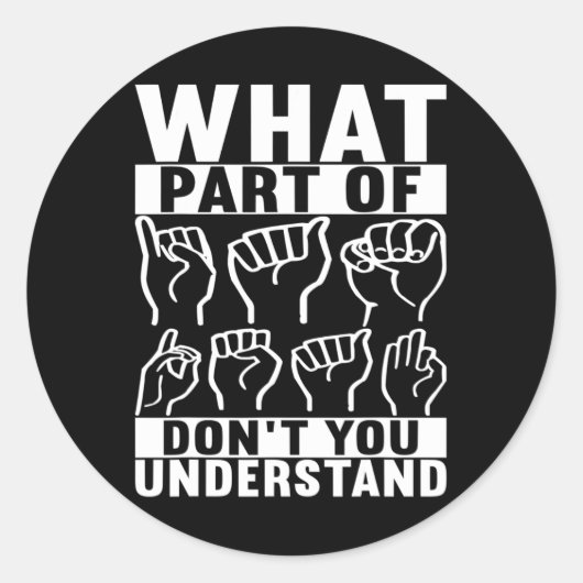 American Sign Language Deaf Awareness 7 Runder Aufkleber (Vorderseite)