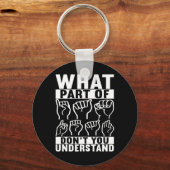 American Sign Language Deaf Awareness 7 Schlüsselanhänger (Rückseite)