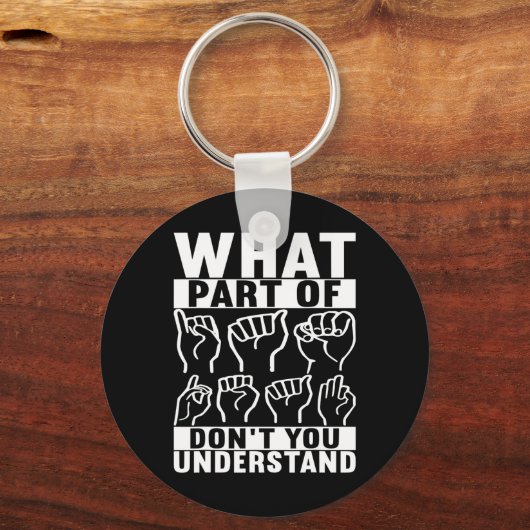 American Sign Language Deaf Awareness 7 Schlüsselanhänger (Vorderseite)