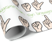 American Sign Language Geschenkpapier (Rolleneckpunkt)