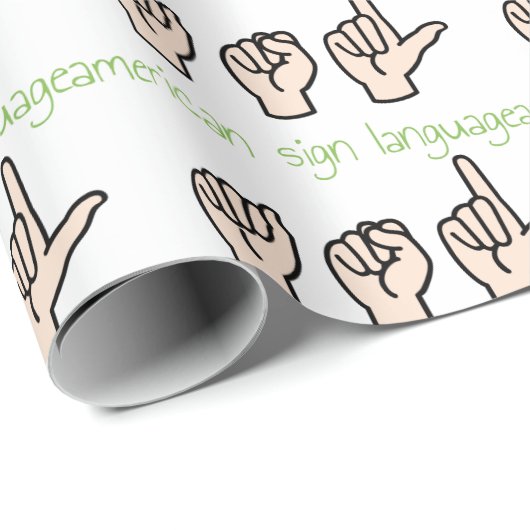 American Sign Language Geschenkpapier (Rolleneckpunkt)