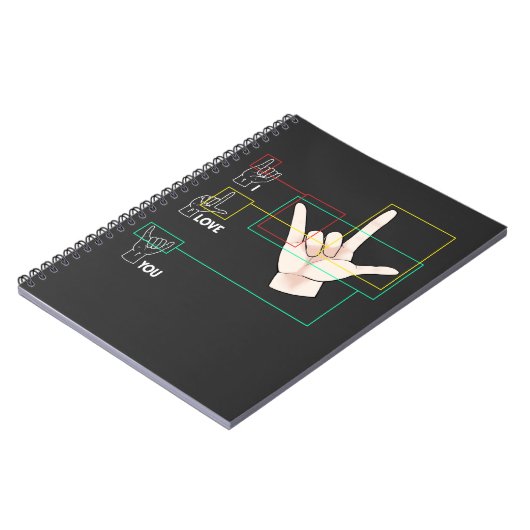 American Sign Language Handzeichen ASL I Liebe Sie Notizblock (Linke Seite)