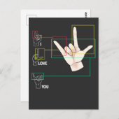 American Sign Language Handzeichen ASL I Liebe Sie Postkarte (Vorne/Hinten)