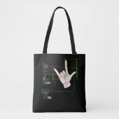 American Sign Language Handzeichen ASL I Liebe You Tasche (Vorderseite)