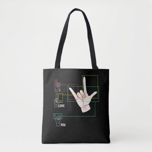 American Sign Language Handzeichen ASL I Liebe You Tasche (Vorderseite)