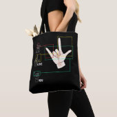 American Sign Language Handzeichen ASL I Liebe You Tasche (Von Nahem)