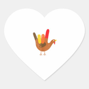 American Sign Language I Liebe You Erntedank Tur Herz-Aufkleber