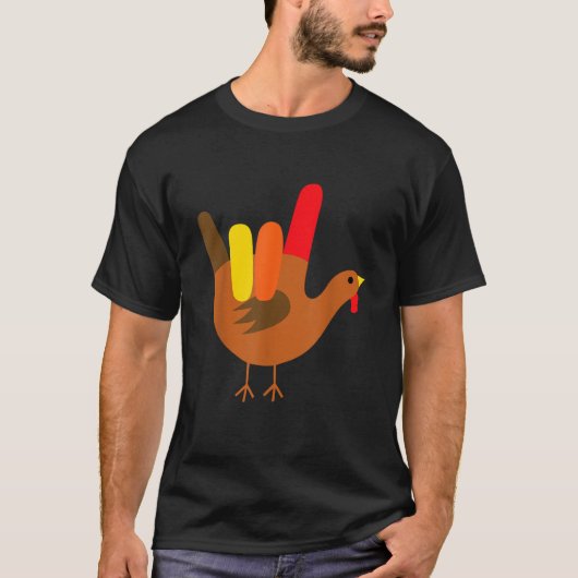 American Sign Language I Liebe You Erntedank Tur T-Shirt (Vorderseite)