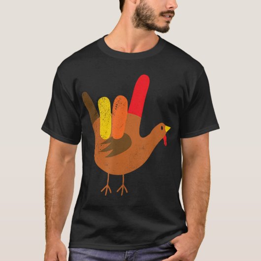 American Sign Language I Liebe You Erntedank Tur T-Shirt (Vorderseite)