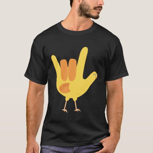 American Sign Language I Love You Chick Kids T-Shirt (Vorderseite)