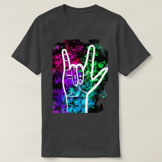 American Sign Language I Love You Design T-Shirt (Design vorne)