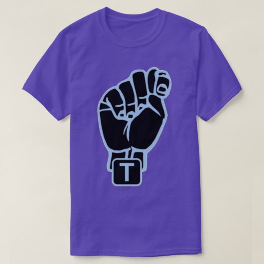 American sign language Letter T blue men men T-Shirt (Design vorne)