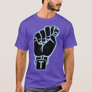 American sign language Letter T blue men men T-Shirt