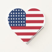 American Simple Flag Heart Trend Notebook Notizblock (Rückseite)