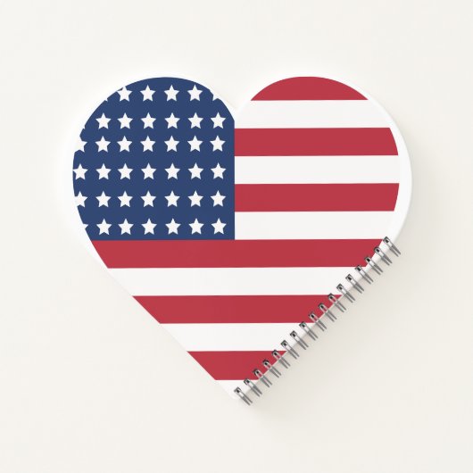 American Simple Flag Heart Trend Notebook Notizblock (Rückseite)