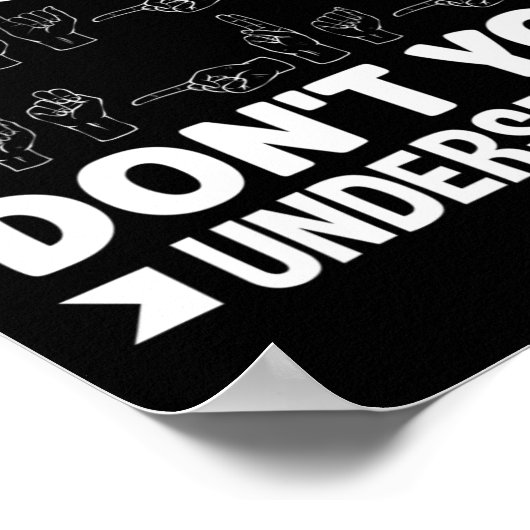 American Sing Language ASL Teacher ASL Alphabet Pu Poster (Ecke)