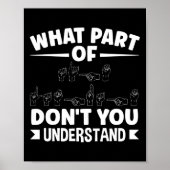 American Sing Language ASL Teacher ASL Alphabet Pu Poster (Vorne)