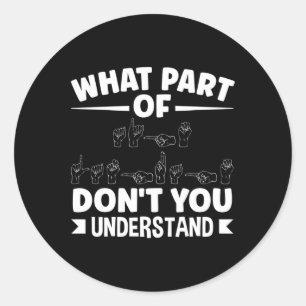 American Sing Language ASL Teacher ASL Alphabet Pu Runder Aufkleber