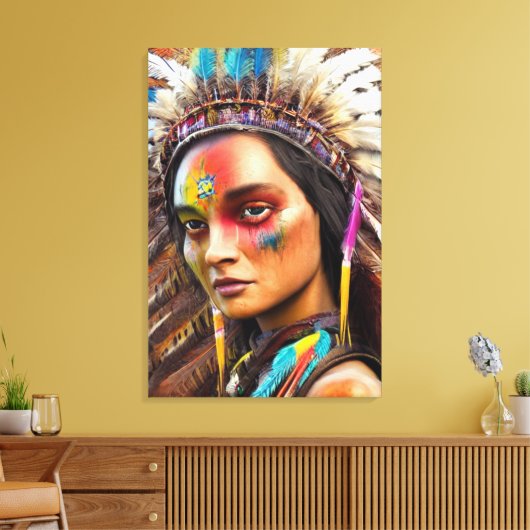 American Sioux Canvas Print Leinwanddruck (Insitu (Wohnzimmer))