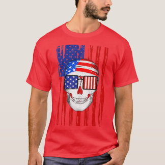 American Skull Flag Patriotic T-Shirt