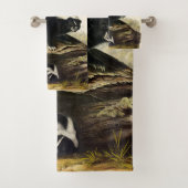 American Skunk oder Striped Skunk von Audubon Badhandtuch Set (Insitu)