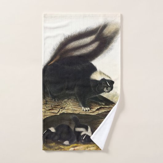 American Skunk oder Striped Skunk von Audubon Badhandtuch Set (Handtuch)