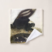 American Skunk oder Striped Skunk von Audubon Badhandtuch Set (Waschlappen)