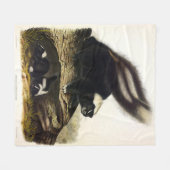 American Skunk oder Striped Skunk von Audubon Fleecedecke (Vorderseite (Horizontal))