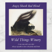 American Skunk oder Striped Skunk von Audubon Weinetikett (Einzelnes Label)