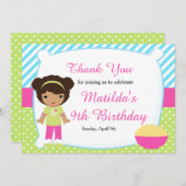 American Sleepoe Slumber Party Geburtstag Dankeskarte (Vorne/Hinten)