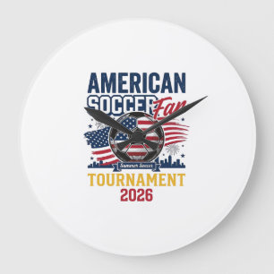 American Soccer Fan Turnier 2026 Vintage-Shirt  Große Wanduhr