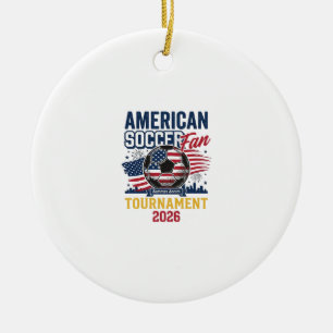 American Soccer Fan Turnier 2026 Vintage-Shirt  Keramik Ornament