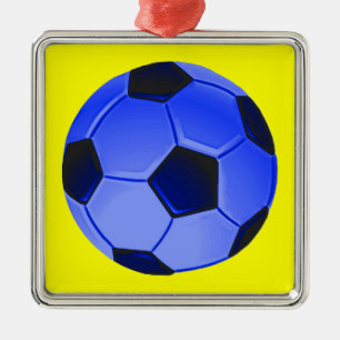 American Soccer or Association Football Silbernes Ornament