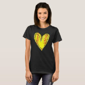 American Softball Heart Liebe Softball Lover Mutte T-Shirt (Vorne ganz)