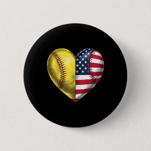 American Softll Herz USA-Flagge 4. Juli Softll Button