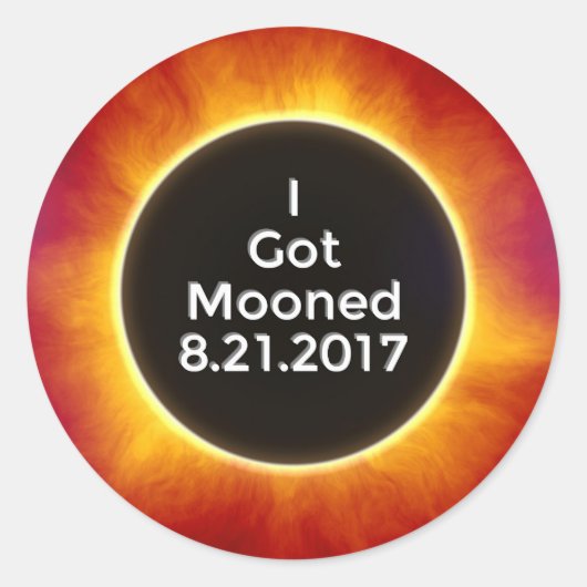 American Solar Eclipse Got Mooned August 21 2017.j Runder Aufkleber (Vorderseite)