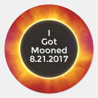 American Solar Eclipse Got Mooned August 21 2017.j Runder Aufkleber