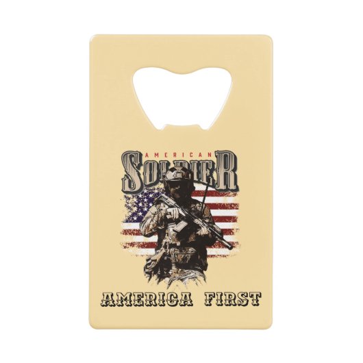 American Solder Design Stainless Steel Opener Geldbeutel Flaschenöffner (Vorderseite)