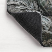 American Soldier Aiming a Rifle Mousepad (Ecke)