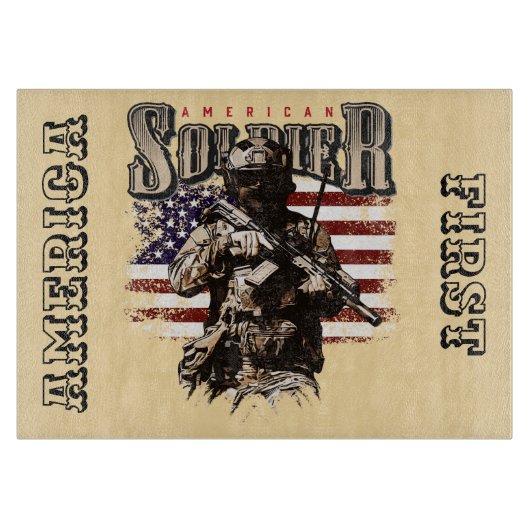 American Soldier Design Cutting Board Schneidebrett (Vorderseite)