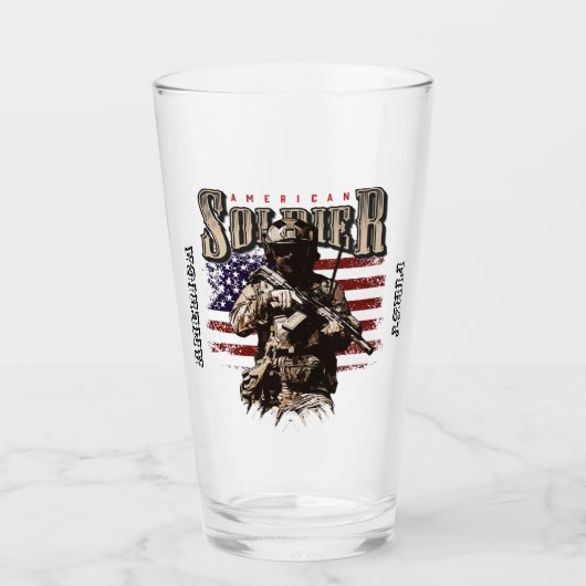American Soldier Design Pint Glass Cup Glas (Vorderseite)