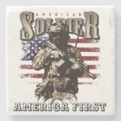 American Soldier Design Sandstone Untersetzer (Vorderseite)